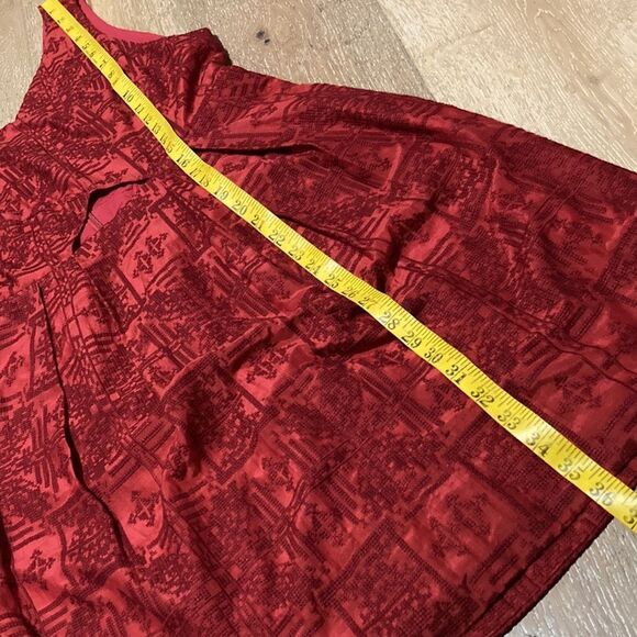 Madewell red silk blend cut out dress with pockets size 8-New without tags - Picture 8 of 10